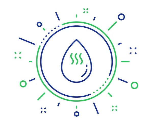 Hot water drop line icon. Clean aqua sign. Vector