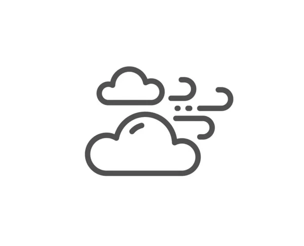 Windy weather line icon. Clouds with wind sign. Sky. Vector — Stock Vector