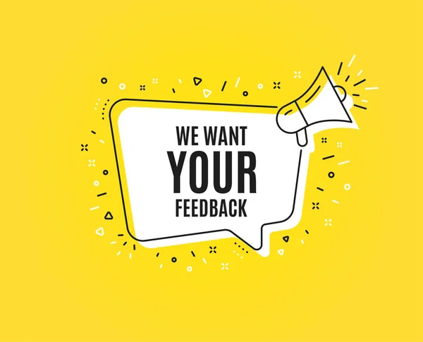 We willen je feedback symbool. Enquête of klant advies ondertekenen. V — Stockvector