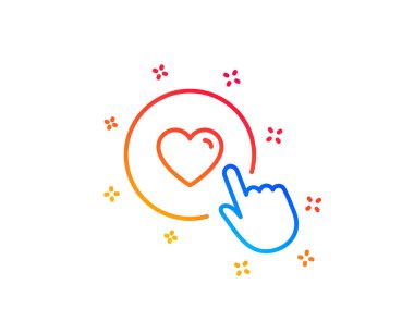 Satır simgesini beğen'i tıklatın. Aşk sembolü. Vektör