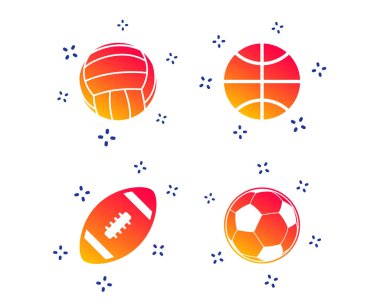 Spor topları. Voleybol, basketbol, futbol. Vektör