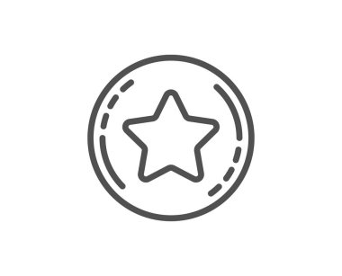 Sadakat yıldız çizgisi simgesi. Bonus puanlar. İndirim programı. Vektör