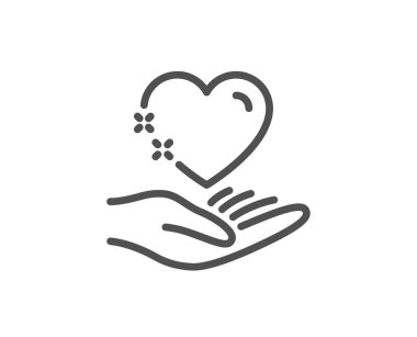 Kalp çizgisi simgesini basılı tutun. Bakım aşk duygu işareti. Vektör