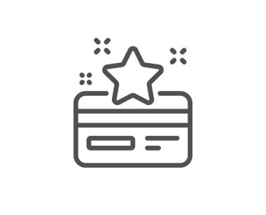 Sadakat kartı satırı simgesi. Bonus puanlar. İndirim programı. Vektör