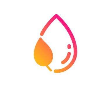 Su damla simgesi ile nane yaprağı. Doğa bitkiçi işareti. Vektör