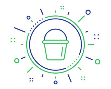 Temizleme kova sıyrık simgesi. Çamaşır yıkama ekipmanları. Vektör