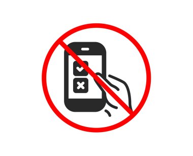 Mobil anket simgesi. Yanıt işaretini seçin. Vektör