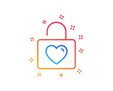 Heart satır simgesi ile Locker. Aşk sembolü. Vektör