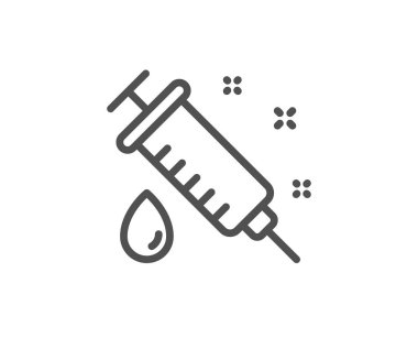 Tıbbi şırınga hattı simgesi. İlaç aşısı işareti. Eczane doktoru