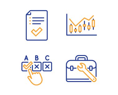 Onaylı denetim listesi, doğru onay kutusu ve Mali diyagram simgeleri