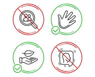 Yaprak, Arama çalışanları ve El simgeleri ayarlayın. Baş işareti. Bitki bakımı