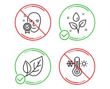 Bitkiler sulama, Yüz doğrulandı ve Yaprak simgeleri ayarlayın. Termometre s