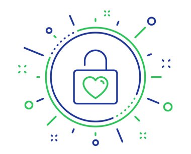 Heart satır simgesi ile Locker. Aşk sembolü. Vektör