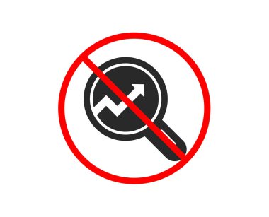 Grafik simgesi. Büyüteç içinde rapor grafik işareti. Vektör