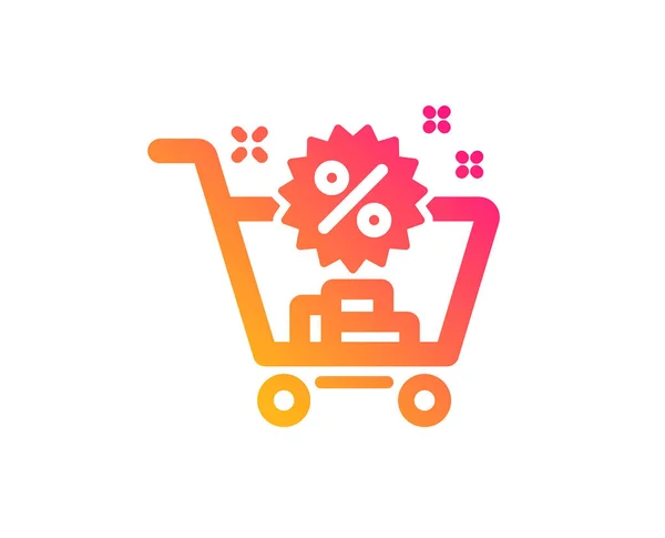 Icono de carrito de compras. Venta de descuentos signo. Vector — Archivo Imágenes Vectoriales