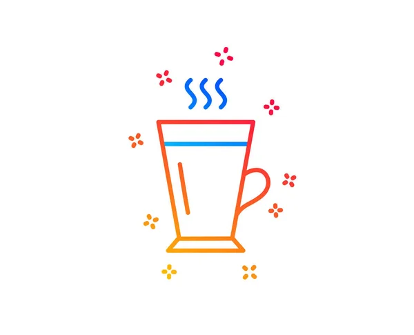 Latte line icon. Hot Coffee or Tea sign. Vector — Stock Vector