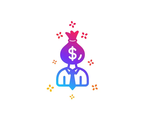 Zakenman inkomsten pictogram. Dollar geld tas. Vector — Stockvector