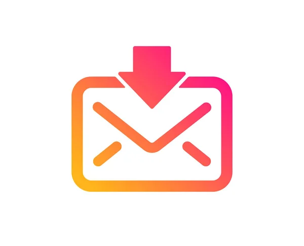 Icono de descarga de correo. Señal de correspondencia de Mensajes entrantes. Vecto. — Vector de stock