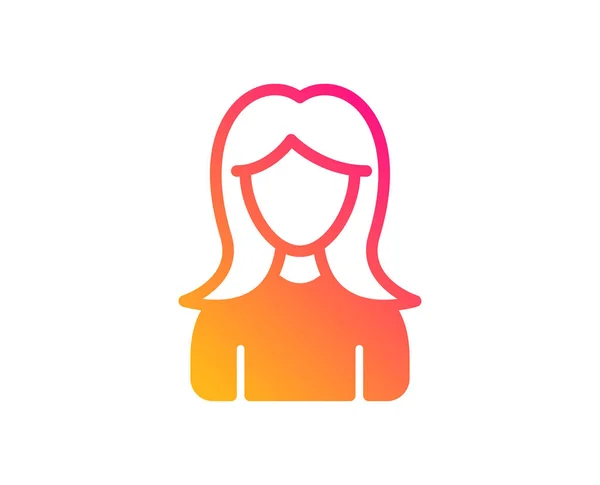 Icono de usuario. Señal de perfil femenino. Vector — Vector de stock