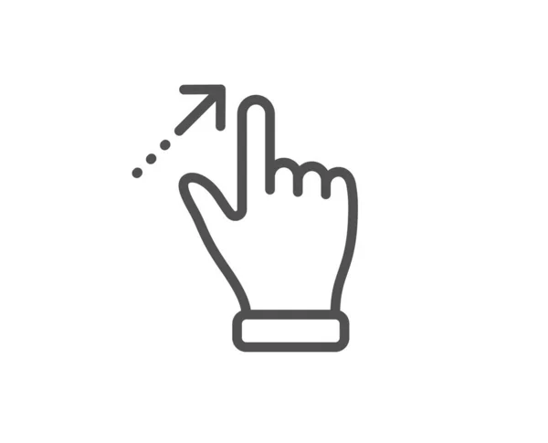 Touchscreen gesztus vonal ikon. Csúszik nyíl jel. Swipe fellépés. V — Stock Vector