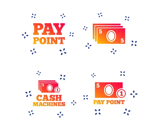Cash and coin icons. Money machines or ATM. Vector — Stock Vector
