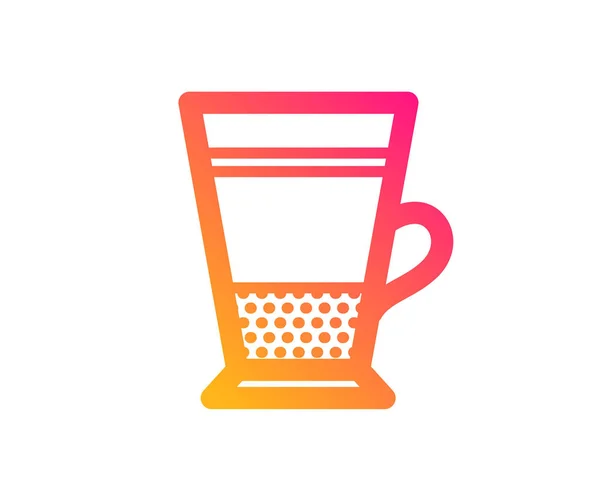Double icône de café Latte. Panneau de boisson chaude. Vecteur — Image vectorielle