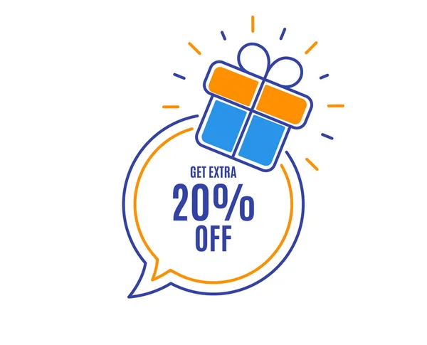 Get Extra 20% off Sale. Discount offer sign. Vector — Stock Vector