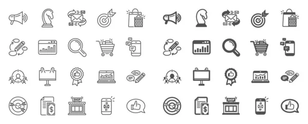 Marketing line icons. Strategy, Feedback. Vector — Stock Vector