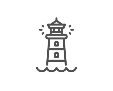 Deniz feneri simgesi. Projektör kulesi tabelası. Beacon. Vektör