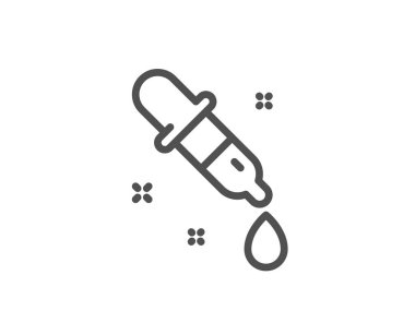 Kimya pipet satır simgesi. Laboratuvar tabelası. Analiz laboratuarı. Vektör