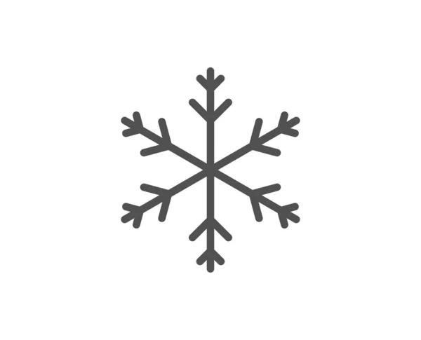 Icono de línea de pronóstico del tiempo nieve. Signo de copo de nieve. Vector — Vector de stock