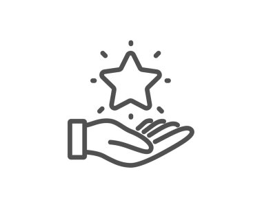 Sadakat programı satır simgesi. Bonus puanlar. İndirim yıldızı. Vektör