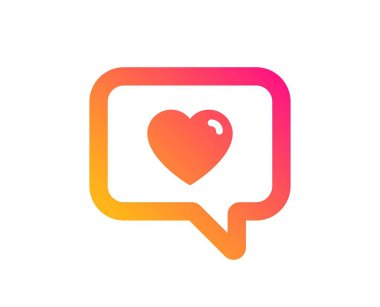 Heart in Speech kabarcık simgesi. Aşk sembolü. Vektör