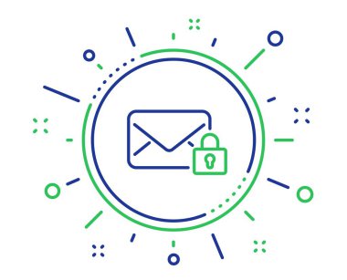 Güvenli Posta satırı simgesi. Özel Mesaj yazışma işareti. Vektör