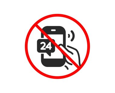 24 saat hizmet simgesi. Destek işaretini arayın. Vektör