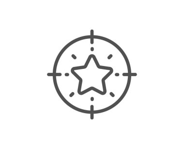 Yıldız hedef çizgisi simgesi. Yıldız derecelendirme işareti. En iyi rütbe. Vektör