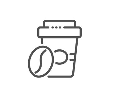 Paket kahve hattı simgesi. Sıcak latte işareti. Çay bardağı. Vektör