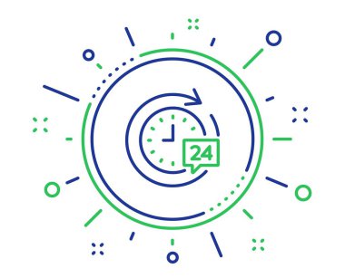 24 saat teslimat satırı simgesi. Zaman işareti. Vektör