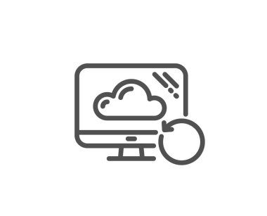 Kurtarma bulut satırı simgesi. Yedekleme veri işareti. Bilgileri geri yükleyin. Vektör