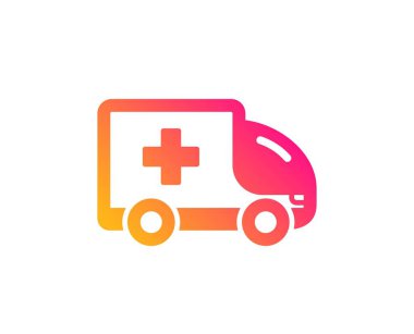Ambulans acil araba simgesi. Hastane ulaşım araç işareti. Vektör