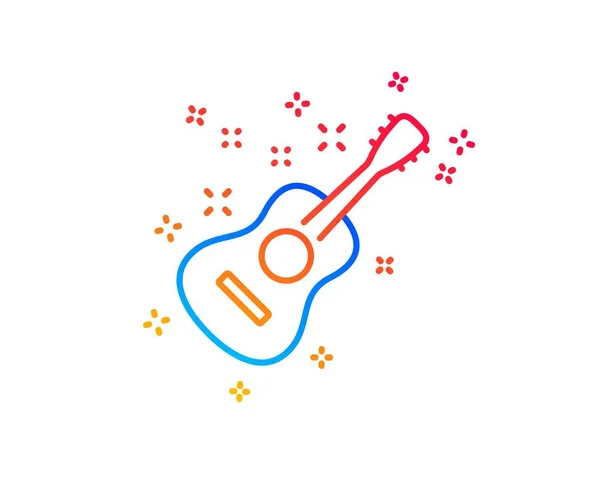 Icono de línea de guitarra acústica. Signo musical. Vector — Vector de stock