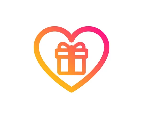 Icono de caja de regalo Love. Signo de presentación. Vector — Archivo Imágenes Vectoriales