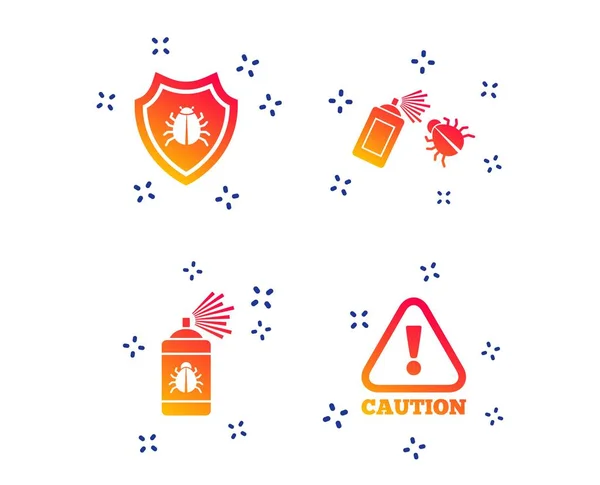 Bug disinfection signs. Caution attention icon. Vector — Stock Vector