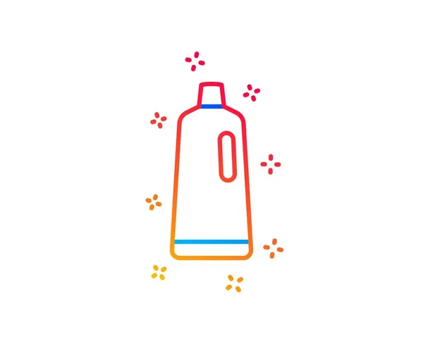 Nettoyage icône de ligne de shampooing. Liquide de lavage. Vecteur — Image vectorielle