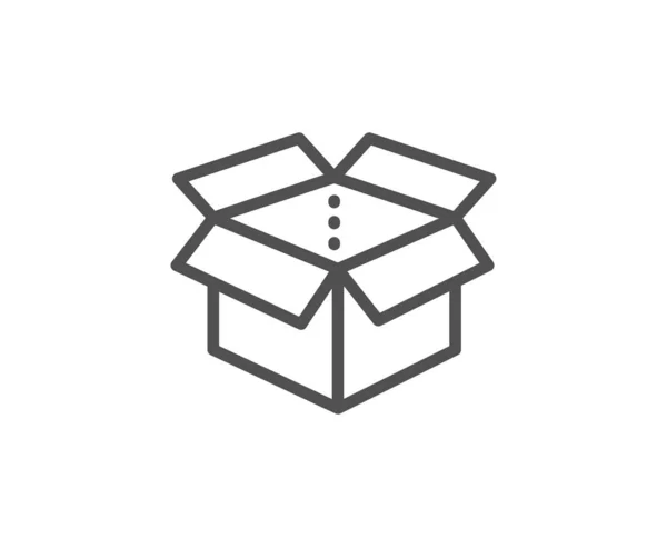 Icono de línea de caja abierta. Firma del paquete de entrega. Paquete de carga. Vector — Archivo Imágenes Vectoriales