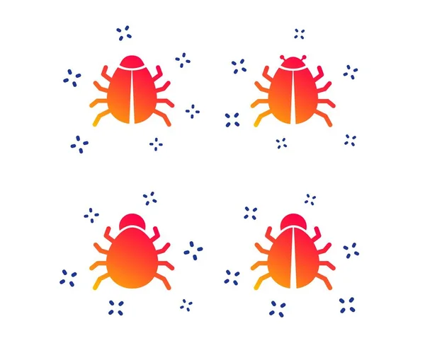 Bugs signs. Virus software error icons. Vector — Stock Vector