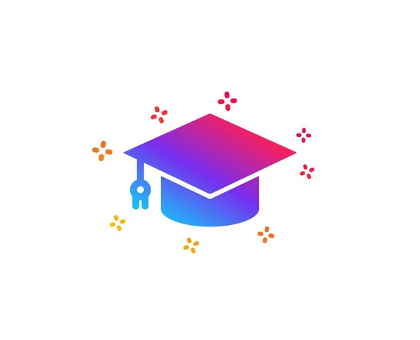 Εικονίδιο καπακιού αποφοίτησης. Σήμα εκπαίδευσης. Διάνυσμα — Διανυσματικό Αρχείο