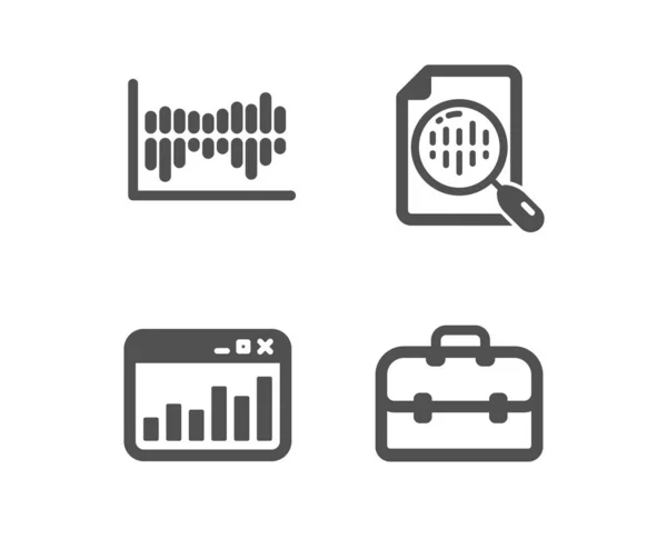 Analytics-Diagramm, Marketing-Statistiken und Spaltendiagramm-Symbole. Portfoliozeichen. Vektor — Stockvektor