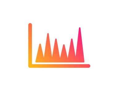 Çizgi grafik simgesi. Finansal grafik işareti. Vektör