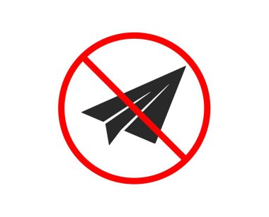 Kağıt düzlem simgesi. Uçak uçuş taşıma işareti. Vektör